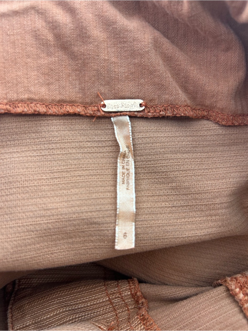 Free People Burnt Orange Button-Front Mini Skirt - Picture 4 of 6